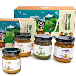 제주 과일청 4종 선물세트 (병당150g) (한라봉+풋귤+천혜향+감귤)