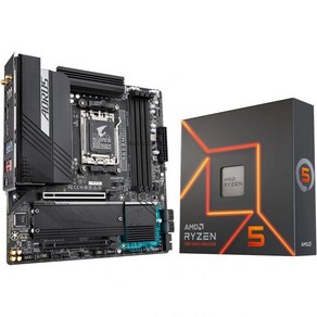 마이크로 센터 AMD Ryzen 9 7950X3D 16코어 32스레드 AM5 잠금 해제 데스크톱 프로세서 번들(GIGAB 포함)YTE X670 AORUS 엘리트 AM5 DDR5 P, AMD Ryzen 5 7600X + GIGABYTE B