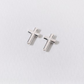 비즈아이 [8-509-02]순은펜던트 십자가통과형 8x11mm 실버925 무도금 1개