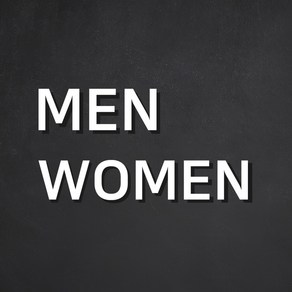 MEN WOMEN 화장실 표지판 표시 백색