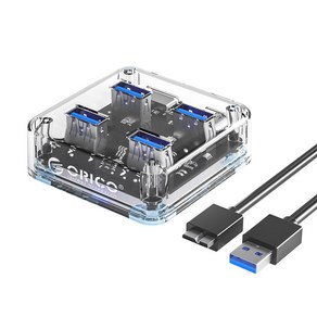 오리코 4 in 1 투명 5Gbps Type-C USB 3.0 허브 MH4UC