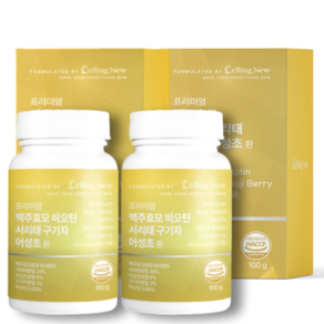 셀링뉴 프리미엄 맥주효모 비오틴 분말 국산 서리태 검정콩 구기자 어성초 환, 100g, 2개