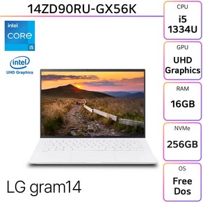 LG전자 그램14 14ZD90RU-GX56K, Fee DOS, 16GB, 256GB, 화이트