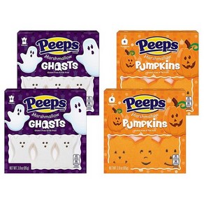 Peeps 할로윈 마시멜로 2종 고스트 펌킨 85g x 4팩 핍스 호박 모양 Halloween Mashmallow Candy, 4개