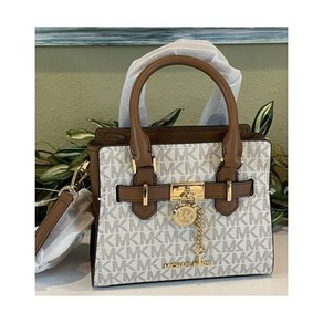 MICHAEL KORS HAMILTON XS 미니 크로스바디 사첼 MK 키 잠금 가방 바닐라 로고