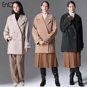 ENC [EnC] 캐시미어 더블 하프 울코트