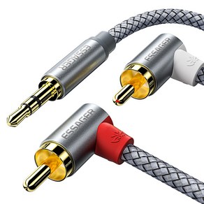 Essage 3.5mm AUX to 2RCA 스테레오 오디오 케이블, 3M, 1개