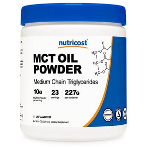 뉴트리코스트 MCT 오일 파우더 8oz 무맛 1병, 1개, 227g