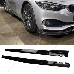 BMW F30 F31 F32 F33 F36 F80 F81 F82 F83 34 시리즈 12-21 사이드 스커트 익스텐션 로커 패널 립 스플리터 바디 키트 튜닝 호환, 유광 Black Unpaint