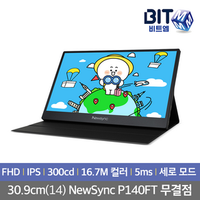 비트엠 NEWSYNC P140FT 포터블 멀티뷰 HDR 30.9Cm(14) FHD 평면 IPS 차박 캠핑 추천 무결점, 30.9cm