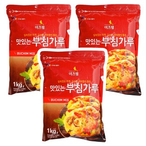 CJ 이츠웰 맛있는 부침가루 1KG, 3개