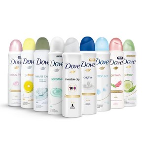 미국 도브 Dove 데오도란트 스프레이 다양한 10가지 향 세트 48시간 보호 보습 크루얼티 프리 150 mL