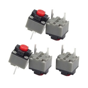 5PCS Kailh Mute 버튼 6x6x7.3mm 사각 사일런트 스위치 마우스 마이크로 스위치 수리 부품 직사각형 마이크로 스위치 교체, 빨간.