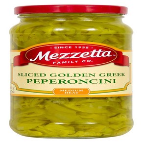 Mezzetta Golden Geek Pepeoncini Deli-Sliced 16 Ounce 메제타 골든 그릭 페페론치니 델리 슬라이스 16온스, 43ml, 1개