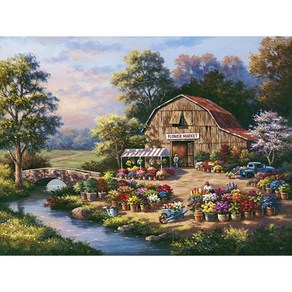 플라워 농장 캔버스 보석십자수 40x50, 없음, 1개