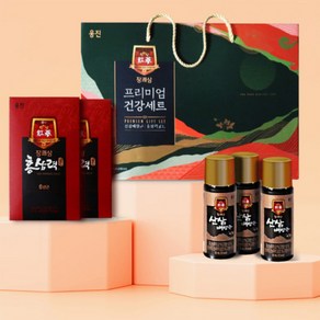 웅진 장쾌삼 프리미엄 건강세트 (산삼배양근 50ml x 8병 + 홍삼력 70ml x 10포), 1세트