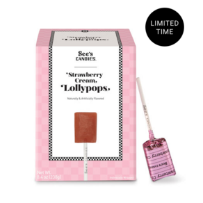 씨즈캔디 스트로베리 크림 롤리팝 12개입/See's Candies Stawbey Ceam Lollypops, 238g, 1개