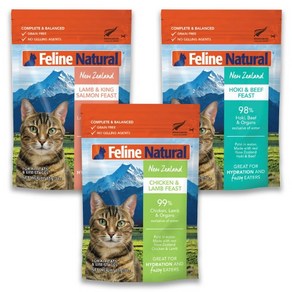 K9 FELINE 고양이 주식용 파우치 85g x4개묶음 맛, 램&살몬 85g x4개, 4개