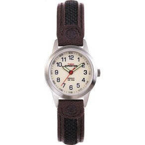 Timex 익스페디션 필드 미니 여성용 손목시계 블랙/브라운 나일론/가죽 스트랩 (T41181)