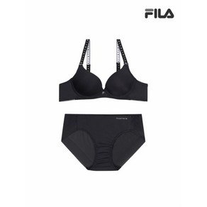 휠라 언더웨어 에센셜 베이직 블랙 브라 팬티 세트 FI4BAF1644FBLK 2SKU