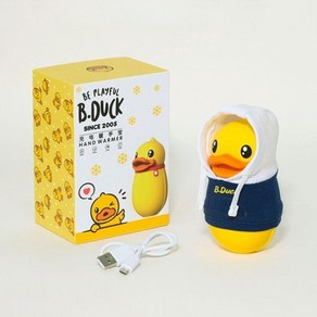 B.DUCK 작은 오리 3초 예열 USB 충전식 손난로 커플 귀여운 선물 주머니 필수템 온도조절, 블루- 6000mAh