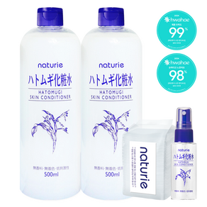 [증정] 나츄리에 하또무기 스킨 컨디셔너 500ml X 2개 + 미니화장솜 공병