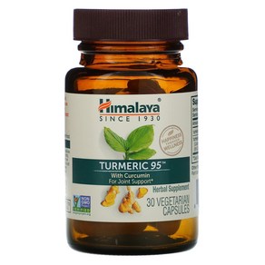 Himalaya Tumeic 95 with Cucumin 30 Vegetaian Capsules, 알약/캡슐, 30정, 1개