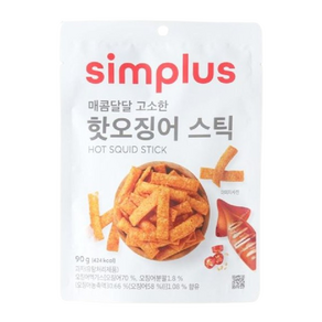 simplus 매콤달달 고소한 핫오징어스틱, 2개, 90g