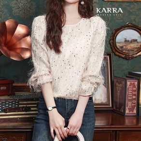 카라 KARRA 헤어리스팽글블라우스 A4S0761