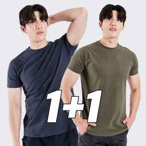 [1+1] 맥스모어 남자 스트레치 머슬핏 무지 반팔 티셔츠