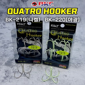 백경 콰트로훅 / 콰트로훅 야광 BK-219 BK-220 갈치 지깅 바늘, 1세트