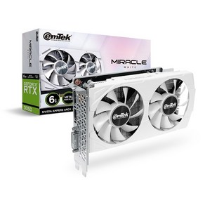 HIT 이엠텍 지포스 RTX 3050 MIRACLE WHITE D6 6GB