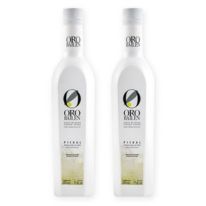 오로바일렌 피쿠알 500ml 2병 엑스트라버진 올리브오일 스페인 ORO BAIL?N BIO PICUAL 500 ML Extra Virgin Olive Oil Organic 500 ML Glass bottle