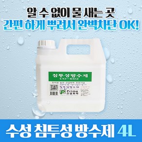 삼표화학 수성 침투성 방수제 4리터 방수액 co-602 뿌리는 방수 셀프방수 투명방수제, 투명, 1개, 4L