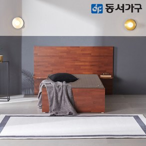 동서가구 유주얼 멀바우 싱글 S 와이드헤드 황토숯 흙침대 스탠다드 DF642744, 멀바우브라운