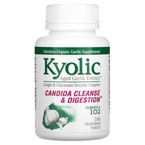 Kyolic Kyolic Fomula 102 Candida Cleanse Digestion 100 Vegetaian Tablets, 1개, 100정