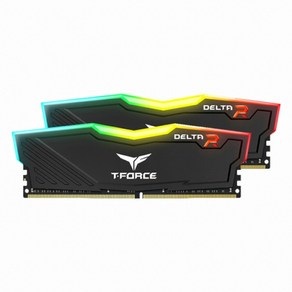 팀그룹 T-Foce PC 램 RAM 게이밍 DDR4 16GB PC4-25600 CL16 Delta RGB (8Gx2), 2개