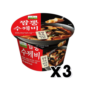 칠갑농산 짬뽕수제비 불향가득 용기컵 176g x 3개