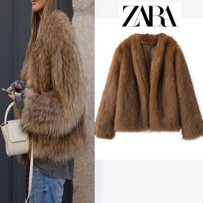 자라 하이엔드 페이크 퍼 따뜻한 자켓 ZARA