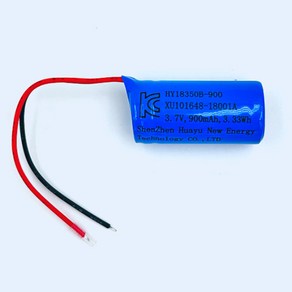 KC인증 18350 900mAh 리튬이온배터리 충전지 건전지 정품, 1) 전선형, 1개, 1개입