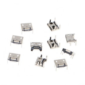 10 PCS 마이크로 USB 타입 B 5 핀 여성 소켓 커넥터 SMD 4 다리 90도, 10개