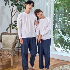 [국내생산]에이원 커플용 남녀공용 순면 주머니 잠옷바지