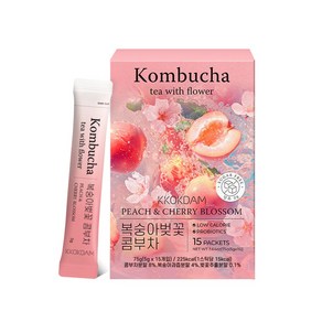[꽃을담다]플라워 콤부차(복숭아&벚꽃), 1개, 15개입, 75g