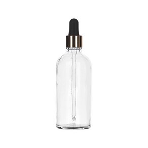 투명 유리병 100ml 골드 스포이드 (검정고무/흰색고무), 100ml/골드 스포이드 검정고무, 1개