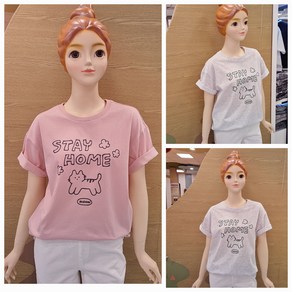 [소이주니어]논현뉴코아 25년여름신상 ** 신상품세일 ** 시원한소재 사이즈 넉넉해요 ** 팔길이 5부 큐티 냥이티 ** 마네킹 11호 착용 **