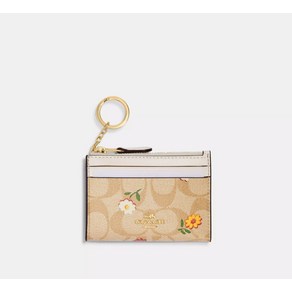 COACH 코치 미니 스키니 아이디 케이스 노스탤직 딧시 카드지갑 CH481 골드 라이트카키 멀티