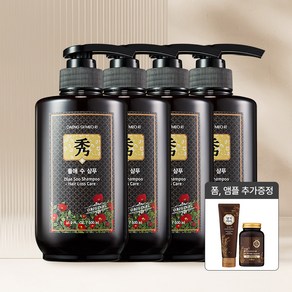 [댕기머리]중건성 모발용 들애수 샴푸 500ml 4개+ 클렌징폼+앰플, 4개