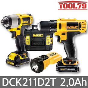 디월트 DCK211D2T 충전 콤보 세트 12V MAX(10.8V) 2.0Ah*2개 DCD710+DCF815+DCL508N 충전드릴 임팩트드릴, 1개