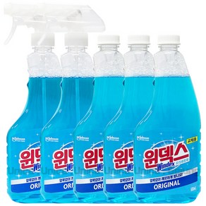 윈덱스 유리세정제 혼합 ( 본품 500ml 2개 + 리필 500ml 3개 ) / 유리세제 세정 클리너, 1개