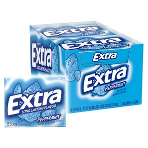 Extra Peppermint Gum 엑스트라 페퍼민트 무설탕 껌 15개입 20팩